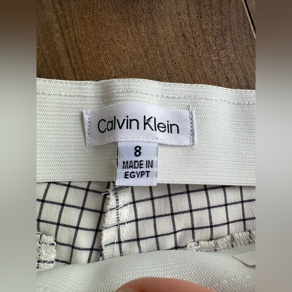 Calvin Klein Black White Grid Ankle Pants Size 8 Career Workwear - Picture 3 of 5